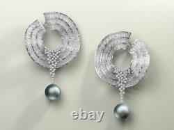 Freshwater Pearl Dangle Drop Earring 925 Fine Silver Art Deco Designer Jewelry