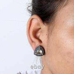 Green Amethyst 925 Sterling Silver Earring Jewelry Stud Earrings Gift For Wife