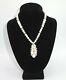 Haute Couture Jewelry, Handmade Pearl Necklace W Pendants, Vintage Style, Bridal