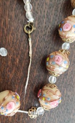 Italian Wedding Glass Bead Necklace Jewelry Vintage Needs to be Restrung READ