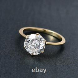 Jewelry 10K Yellow Gold Wedding Engagement Ring for Women Moissanite Cts 1.9