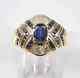 Lab-created Sapphire 2ctw Vintage Dome Engagement Ring 14k Yellow Gold Plated