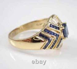 Lab-Created Sapphire 2Ctw Vintage Dome Engagement Ring 14K Yellow Gold Plated