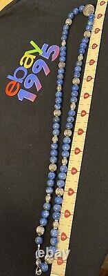 Lapis Lazuli Silver Beaded Necklace 14