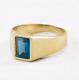 London Blue Topaz 14k Yellow Gold Men's Ring Engagement & Men Wedding Jewelry