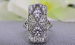 Long Vintage Wedding Filigree Ring Antique Bridal Jewelry Gift for Her S925