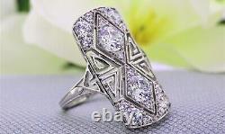 Long Vintage Wedding Filigree Ring Antique Bridal Jewelry Gift for Her S925