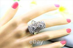 Long Vintage Wedding Filigree Ring Antique Bridal Jewelry Gift for Her S925