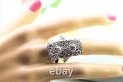 Long Vintage Wedding Filigree Ring Antique Bridal Jewelry Gift for Her S925