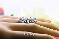 Long Vintage Wedding Filigree Ring Antique Bridal Jewelry Gift for Her S925