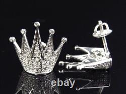 Luxury Moissanite 925 Sterling Silver Bling Crown Shape Bust Down Hip Hop