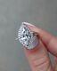 Marquise Cut Bezel Set Vintage Engagement Ring Halo Moissanite Wedding Jewelry