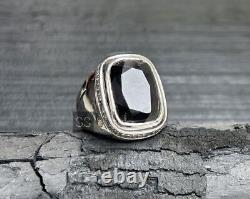 Men Garnet Ring, 925 Silver, Wedding Ring Men, January Birthstone, Men Jewelry