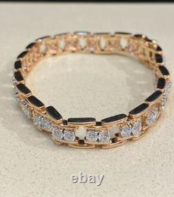 Men's Tennis Bracelet 14K Yellow Gold Plated 12Ct Round Cut Lab Created Diamond