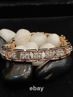 Men's Tennis Bracelet 14K Yellow Gold Plated 12Ct Round Cut Lab Created Diamond