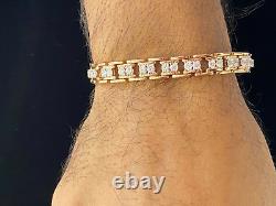 Men's Tennis Bracelet 14K Yellow Gold Plated 12Ct Round Cut Lab Created Diamond