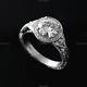 Moissanite Diamond Engraved Vintage Wedding Ring 14k White Gold Fine Jewelry