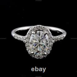Moissanite Diamond Modern Style Vintage Wedding Ring 14k White Gold Fine Jewelry