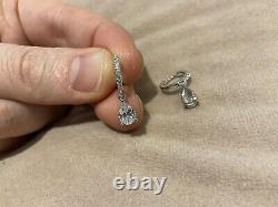 Moissanite Diamond Pear Cut Drop Hoop Earrings 925 Sterling GIGJ Certification