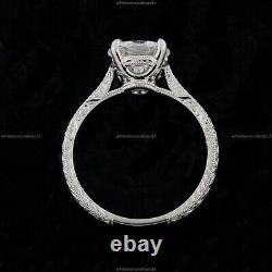 Moissanite Diamond Style Vintage Wedding Ring 14k White Gold Fine Jewelry