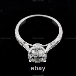 Moissanite Diamond Style Vintage Wedding Ring 14k White Gold Fine Jewelry