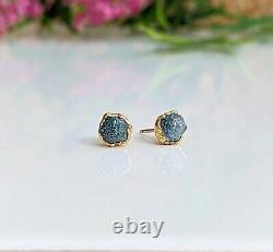 Mother's Day Special Blue Rough Diamond Earrings Gift At Wholesale Price