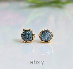 Mother's Day Special Blue Rough Diamond Earrings Gift At Wholesale Price