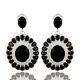 Natural Black Onyx With Pave Daimond 925 Sterling Silver Jewelry Earrings