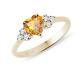 Natural Citrine Heart Gemstone Ring 14k Solid Gold Diamond Jewelry Gift For Love