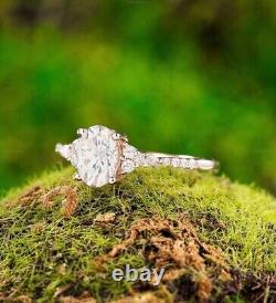 Natural Moissanite Bridal Vintage Wedding Ring 14k Rose Gold Fine Jewelry