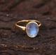 Natural Rainbow Moonstone Ring Solid 10k Gold Statement Jewelry Gift For Him