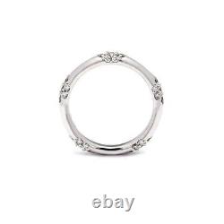 Natural Real Diamond Vintage Wedding Ring For Women In 10K White Gold