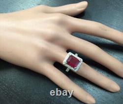 Natural Ruby Diamond UNIQUE Vintage Wedding Ring 14k Yellow Gold Fine Jewelry