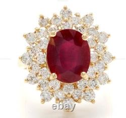 Natural Ruby Diamond WEDDING Vintage Wedding Ring 14k Yellow Gold Fine Jewelry