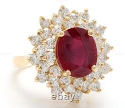 Natural Ruby Diamond WEDDING Vintage Wedding Ring 14k Yellow Gold Fine Jewelry