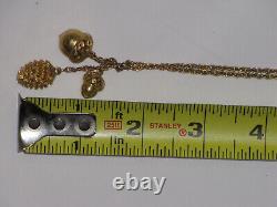 Necklaces Gold Plated Rope Chain Acorns Pine Cones Pendent Womens Vintage