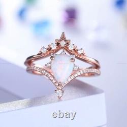 Opalite Diamond Matching Vintage Wedding Engagement Ring 14k Gold Fine Jewelry