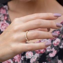 Opalite vintage Eternity Wedding Engagement Gemstone Ring 14k Gold Fine Jewelry