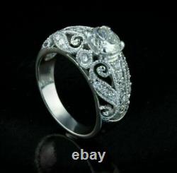 Openwork Filigree Style 3.26 Ct Round Cut Lab-Created Diamond Old Vintage Rings