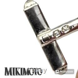 Rare Retired Mikimoto Silver 6mm Akoya Pearl Cufflinks With Original Box