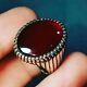 Real Yemeni Aqeeq Ring Kabadi Aqeeq Dark Deep Blood Red Aqeeq Ring Akik Ring Man