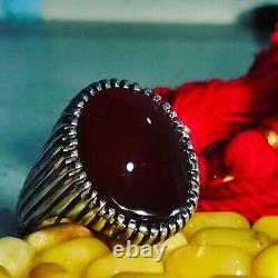 Real Yemeni Aqeeq Ring Kabadi Aqeeq Dark Deep Blood Red Aqeeq Ring Akik Ring man