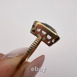 Ring Women Wedding Vintage Gilt Marked Sterling Silver 875 Crystal Stone Size 8