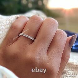 Round Moissanite Half Eternity Bridal Set Band Conflict free Jewelry Band FD09