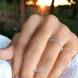 Round Moissanite Half Eternity Bridal Set Band Conflict free Jewelry Band FD09