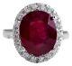 Ruby Diamond Engagement Vintage Wedding Gemstone Ring 14k Gold Fine Jewelry