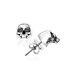 Skull Neo-gothic Retro Punk Piercing Stud Earrings Wedding Unisex 14k White Gold