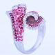 Sterling Silver 925 Natural Si Diamond Rubies Jewelry Vintage Wedding Fine Ring