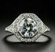 Stunning Vintage Band Engagement Ring 2.65 Ct Moissanite 14k White Gold Plated