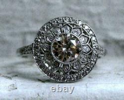 Stunning Vintage Style Wedding Ring 14K White Gold Plated 2 Ct Simulated Diamond